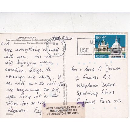 Charleston South Carolina United States Postcard Posted 1992 crease