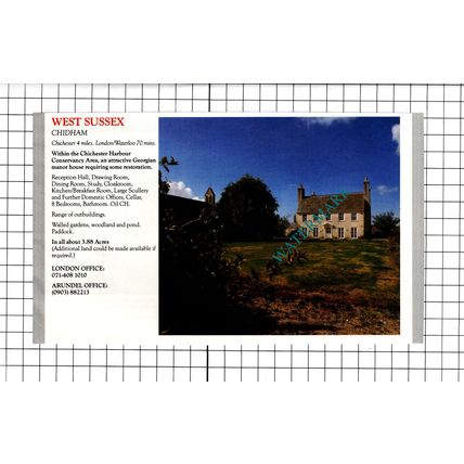 Seend Wiltshire / Chidham West Sussex House Sale Advert - 1991 Clipping
