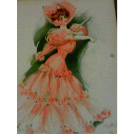 Showgirl Gray and Company New York unframed print 1904 pink dress