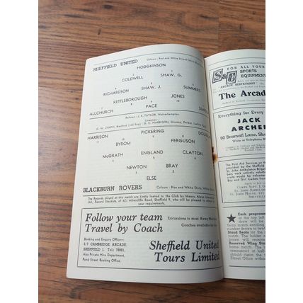 1963/64 Sheff Utd vs Blackburn - Division 1, 28/4/1963 ** FREE P&P **