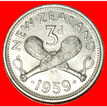 Ⰶ GREAT BRITAIN 1956-1965:NEW ZEALAND★3 PENCE 1959 NOT NUDE★LOW START★NO RESERVE