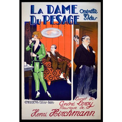 LA DAME DU PESAGE 1924 Clerice Freres - Henri Hirschmann FRENCH POSTER