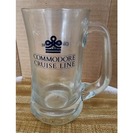Vintage Commodore Cruise Line Heavy Glass Beer Mug Oktober Fest 1987