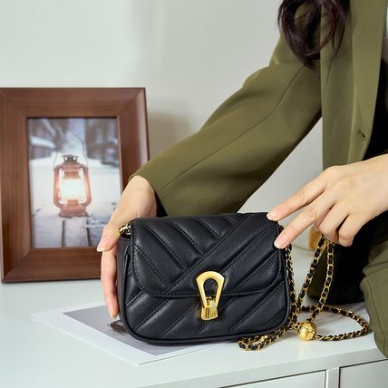 Women Small Genuine Leather Shoulder Handbag Black