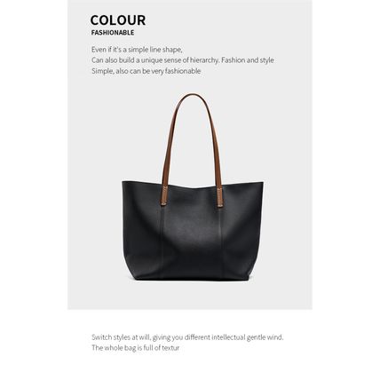 Genuine Leather Women Large Casual Handbag Black