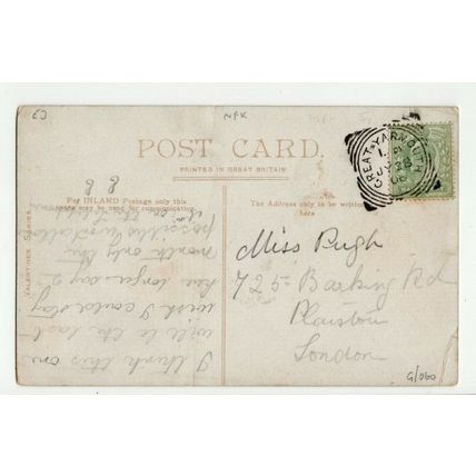 Caister On Sea Lifeboat Memorial Postmark GREAT YARMOUTH Squared Circle 1906
