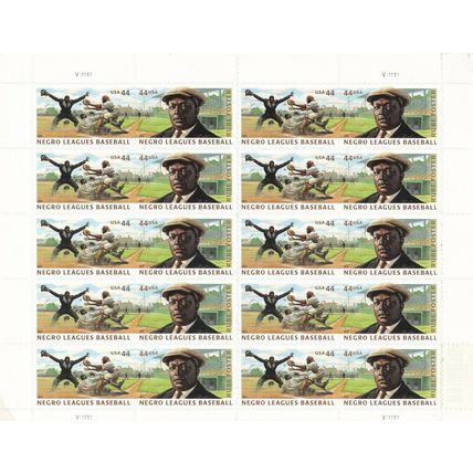 Negro Leagues Baseball Black Heritage Sheet of Twenty Stamps Scott 4465-66