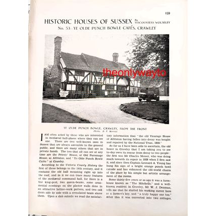Ye Olde Punch Bowl, Crawley, Sussex, Book Illustration (Print), 1932