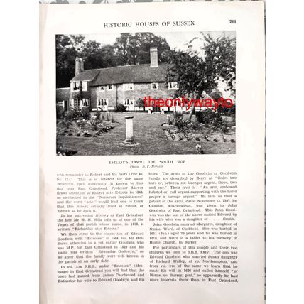 Estcot's Farm, South Side, Sussex, Book Illustration (Print), 1932