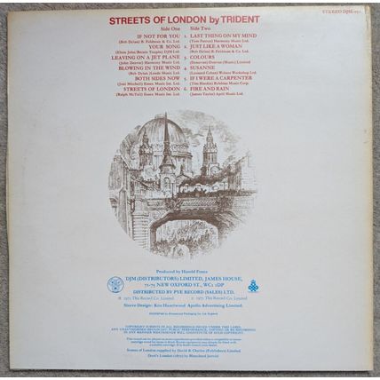 TRIDENT Streets of London LP vinyl record 1975 UK ROCK Elton John Bob Dylan DJM