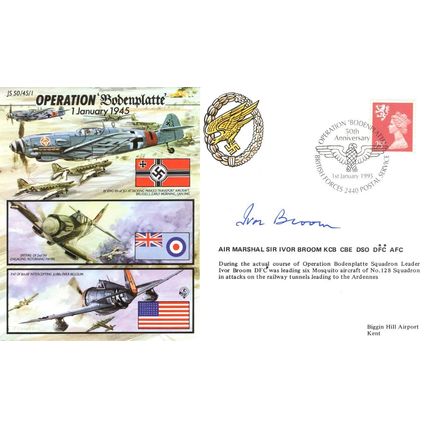 Operation Bodenplatte WW2 Ivor Broom Mosquito Aircraft Hand Signed FDC