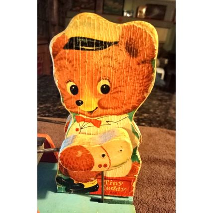 Old Vintage Original Fisher Price Tiny Teddy # 636 7 1/4" Tall 1958
