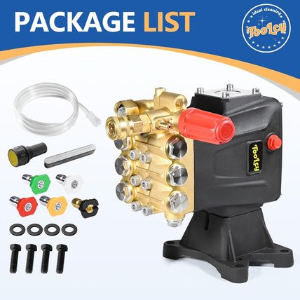 TOOLCY Pressure Washer Pump 3600-4000 PSI Max, 4 GPM Triplex Plunger Pressure Pu