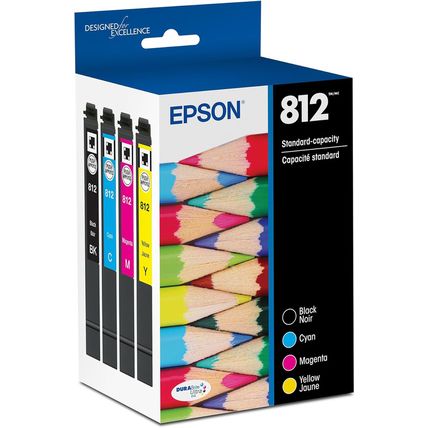 EPSON 812 Durabrite Ultra Ink Standard Capacity Black & Color Cartridge Combo Pa