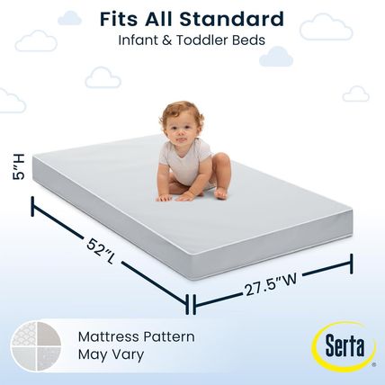 Serta Perfect Start Limited Dual Sided Baby Crib Mattress and Toddler Mattress,