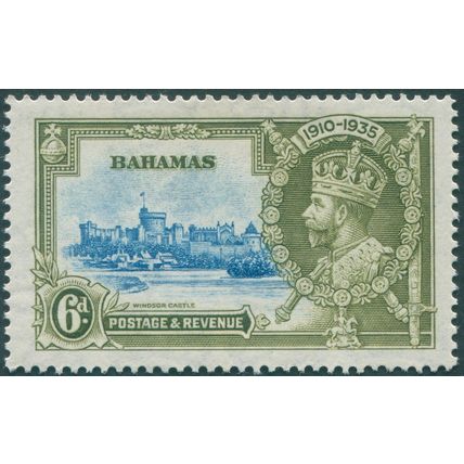 Bahamas 1935 6d. light blue & olive-green Jubilee SG143 unused
