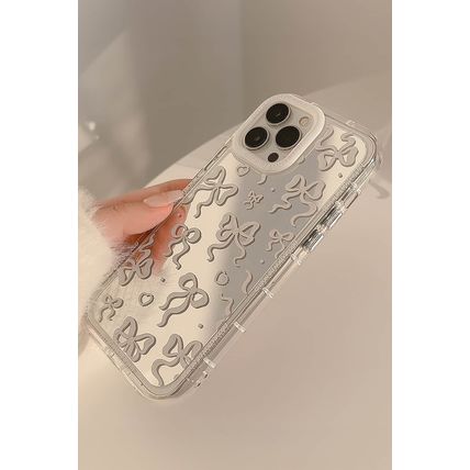 Silvery Mirror Effect Bowknot Print IPhone Phone Case