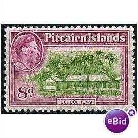 Pitcairn Islands 1951 SG6a 8d Olive-Green & Magenta U/M