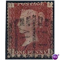 1864 SG43 1d Red Plate 149 Good/Fine Used "EI"