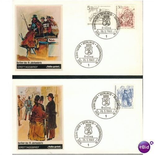 Germany FDC 1969 - SG B320 - B325 - B326 - Berliner des 19. Jahrhunderts