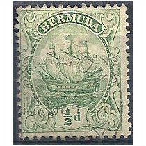Bermuda 1910.SG45 1/2d Green Mounted Mint.