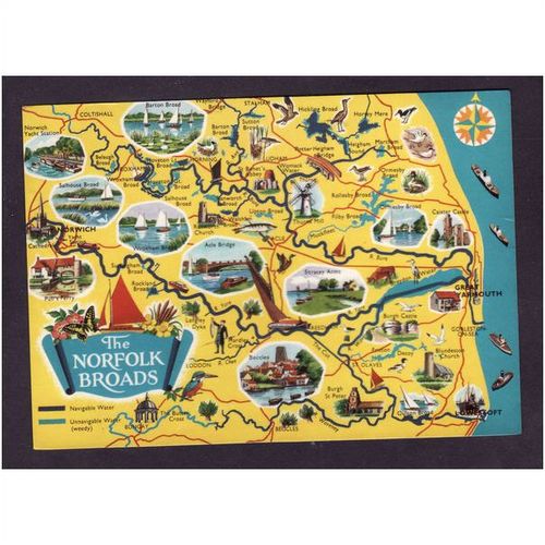 MAP - THE NORFOLK BROADS USED