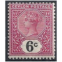 Ceylon 1899 SG259 6c Rose & Black Unmounted Mint. ..