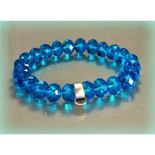 Lovely Aqua Blue Swarovski Crystals Bracelet Bangle 12mm Beads Jewellery 2398