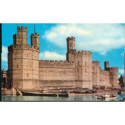 Vintage PC - Caernarvon Castle c1950's - Colourmaster, Caernarfonshire, Wales