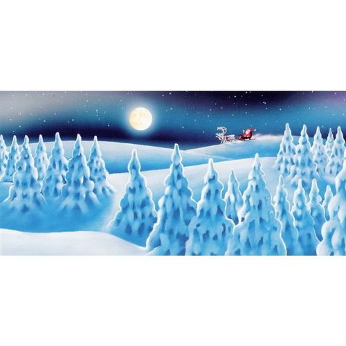 Posti: Christmas Postcard by Nina Rintala - Santa's Sleigh and Forest.