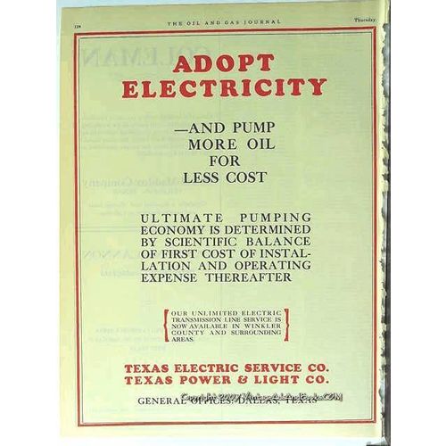 texas electric power 1928 oil light dallas electricity vintage ad