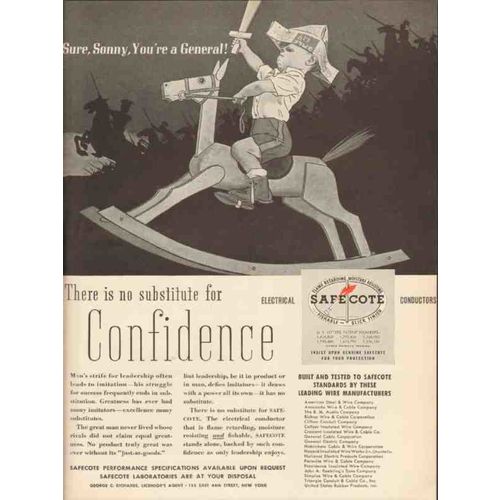 safecote 1936 confidence flame retard electrical conductors vintage ad