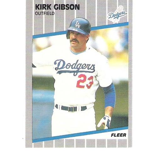 1989 Fleer Kirk Gibson baseball card – 57 – NM -Dodgers