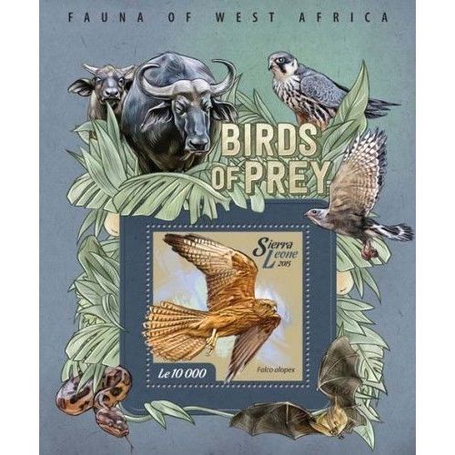 SIERRA LEONE 2015 SHEET MNH BIRDS PREY AVES OISEAUX PROIE RAPACES WILDLIFE 1A