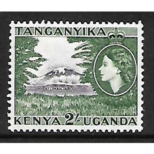 KENYA UGANDA & TANYANIKA 1956 2s BLACK AND GREEN MOUNT KILIMANJARO SG 177 M/MINT