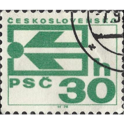 CZECHOSLOVAKIA, Postcodes, green 1976, 30h, #2