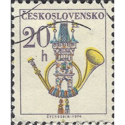 CZECHOSLOVAKIA, Post Horn, white 1974, 20h, #2