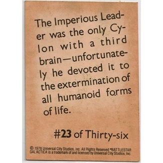 BATTLESTAR GALACTICA ' WONDER BREAD ' card # 23 IMPERIOUS LEADER (1978)