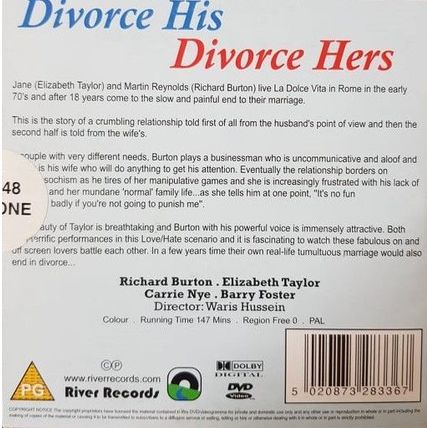 Divorce His Divorce Hers DVD Promo Richard Burton Elizabeth Taylor