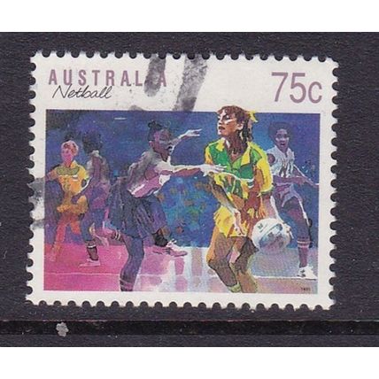 AUSTRALIA 1989 SPORTS 75c NETBALL USED SG1188