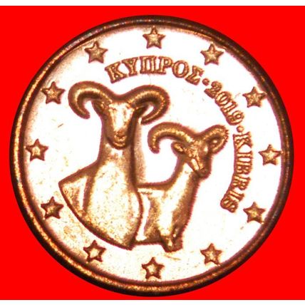 GREECE (2010-2023): CYPRUS ★ 1 EURO CENT 2019 MOUFLONS! NEW★LOW START★NO RESERVE