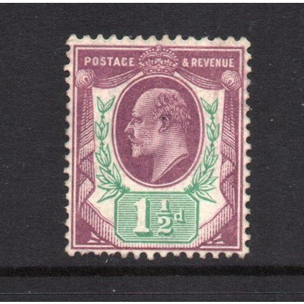 Edward VII - 1902-10 - 1½d Dull Purple & Green (sg221) Mint No Gum