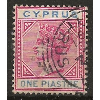 CYprus 1896 SG42 1pi Carmine & Blue Fine Used . .
