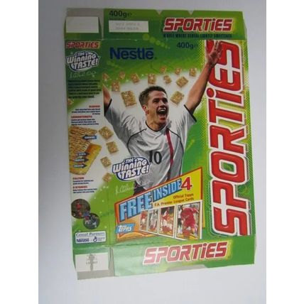 Nestle Sportis 2002 Micheal Owen Football Empty Cereal Box 400g Box only