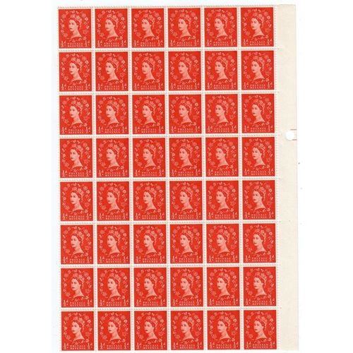 sg570 1/2d Orange-Red Block of 48 fresh unmounted mint (G78)