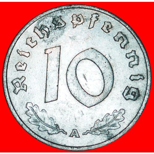 SWASTIKA: GERMANY ★ 10 REICHSPFENNIG 1943A !!! LOW START★ NO RESERVE!