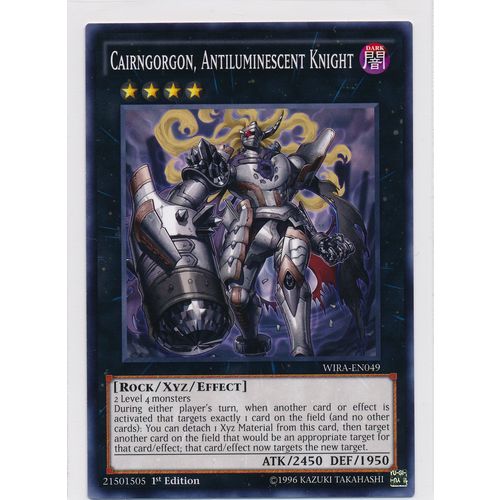 YuGiOh Winged Raiders WIRA-049 Cairngorgon, Antiluminescent Knight 1st Edition