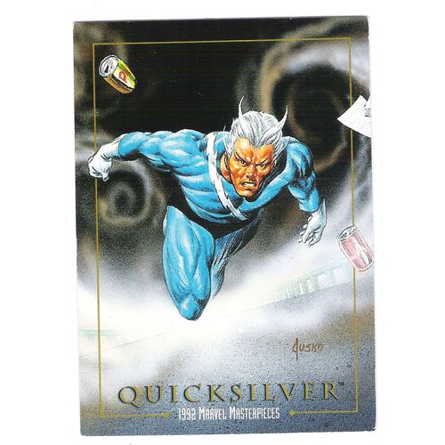 1992 Marvel Masterpieces Trading card #71 Quicksilver – Jusko art - X-Men