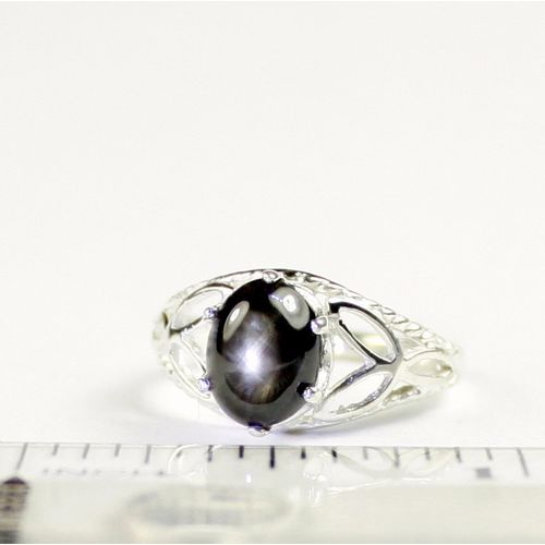 Black Star Sapphire, 925 Sterling Silver Ring, SR137