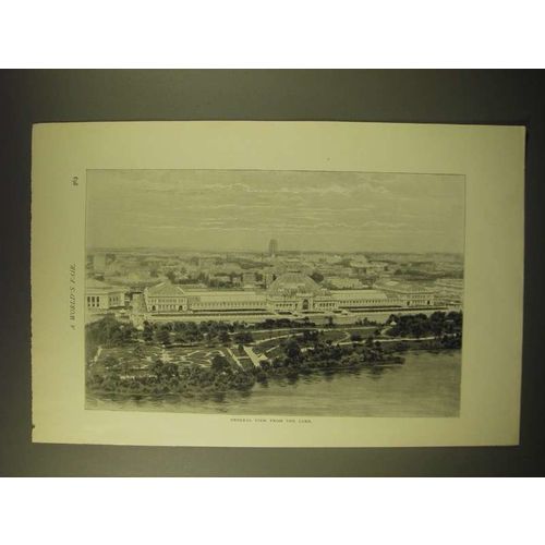 1893 Magazine Print of a Photograph of the World's Fair - General view from Lake